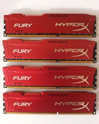 32GB DDR3 Kingston HyperX Fury 1600MHz – 4×8GB