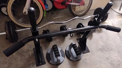 fitness manubri bilanciere pesi kg barra trazioni 