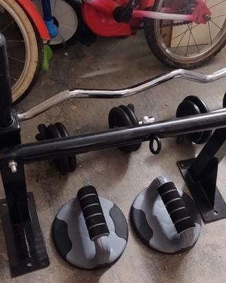 fitness manubri bilanciere pesi kg barra trazioni 