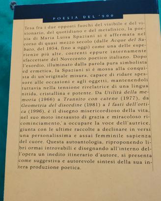 RR LIBRI  MARIA LUISA SPAZIANI  - POESIE