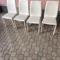 Sedie in pelle color bianco panna da rivestire