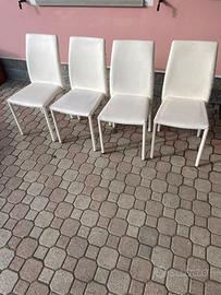 Sedie in pelle color bianco panna da rivestire