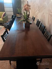 Tavolo legno noce taverna