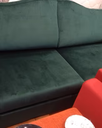 Splendido Divano Letto in Velluto Verde Smeraldo