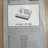 Vintage Manuale Giradischi PHILIPS FP 260