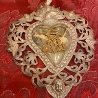 Sacro cuore in filigrana argento L15 x18, fine 800