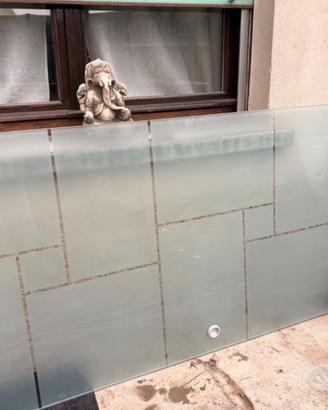 Porta a vetro temprato scorrevole filo muro