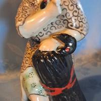 Antica statuetta cinese fumatore con pipa