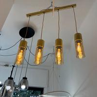 Lampadario a sospensione effetto oro e vetro