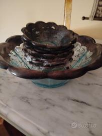 servizio antico in argento e cristallo 