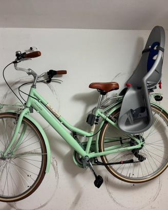Bicicletta da città tecnobike con seggiolino bimbo