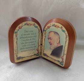 Soprammobile Padre pio in legno 