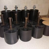 GAMBE PIEDINI PVC NERO PER LETTO DIVANO MOBILI