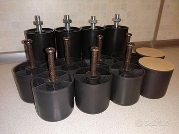 GAMBE PIEDINI PVC NERO PER LETTO DIVANO MOBILI