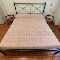 Letto in ferro 167x205 cm con rete senza materasso