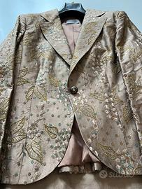 ELEGANTE COMPLETO IN SETA RIFINITO IN PAILLETTES