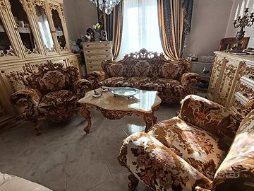 divano, 2 poltrone, tavolino