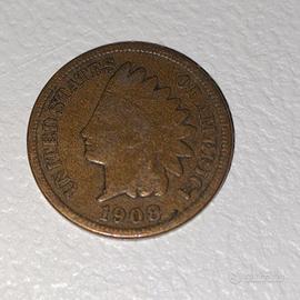 MONETA INDIAN PENNY 1908 S -RARA ZECCA S.FRANCISCO