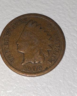 MONETA INDIAN PENNY 1908 S -RARA ZECCA S.FRANCISCO