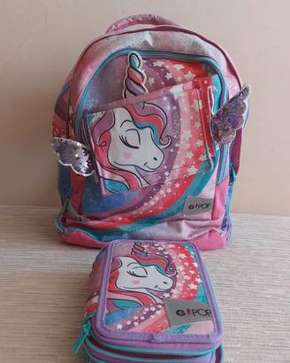 Zainetto + Astuccio Unicorno