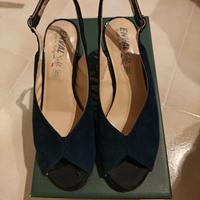 Sandali camoscio blu