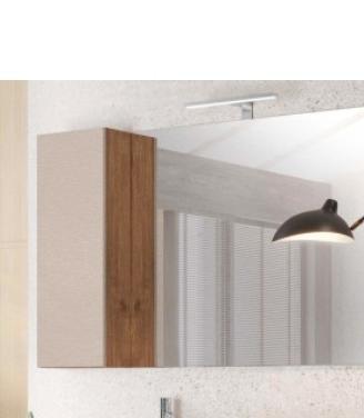 specchio con mobile più led sopra