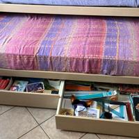 due letti doimo impilabili, reti e materassi