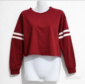 Maglietta bordeaux cropped