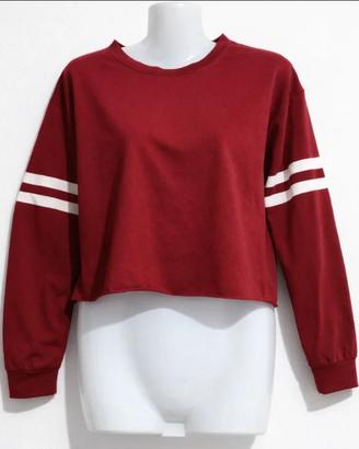 Maglietta bordeaux cropped