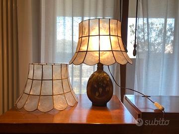 lampada con copri-lampada in madreperla