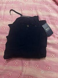 Pantaloni in lino blu ralph lauren