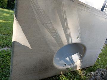 Lavabo - Lastra di marmo con lavandino 120x80
