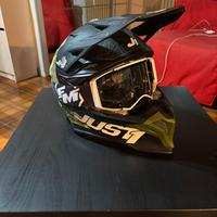 Casco da Moto Cross con maschera (Just1+FM Racing)