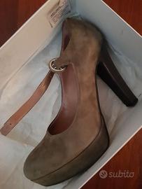 Scarpe vera pelle decolte' camoscio