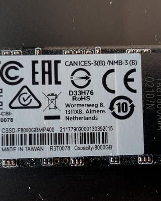 Corsair MP400 8TB m.2  Nvme SSD