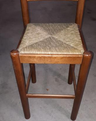 Set di N. 3 Sgabelli con seduta impagliata