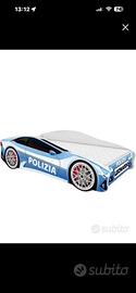 Letto bambino auto Polizia 160x80 con materasso