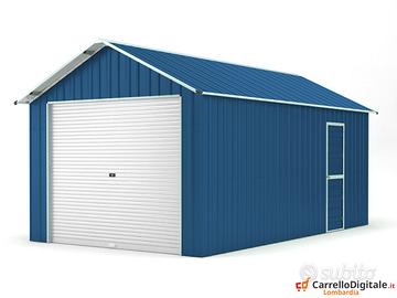 Prefabbricato box cantiere serranda 360x610 blu
