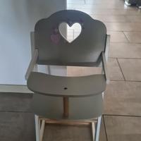 Seggiolone bambole legno