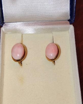 Orecchini in corallo rosa e oro