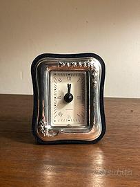 Orologio sveglia da tavolo cornice in argento