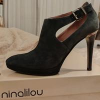 scarpe con tacco grigio fumo 