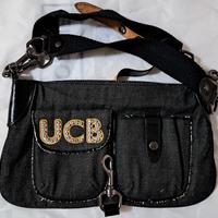 borsa Benetton in denim nera