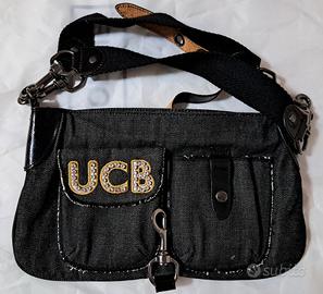 borsa Benetton in denim nera