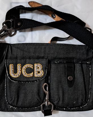 borsa Benetton in denim nera