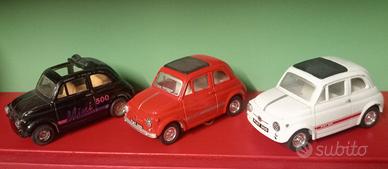 5 modellini Fiat 500 Kinsmart