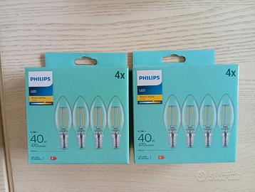 8 lampadine Philips a goccia filamento led luce ca