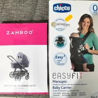 Marsupio più cappottina antipioggia.