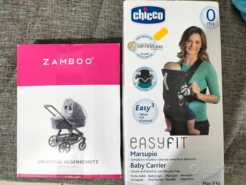 Marsupio più cappottina antipioggia.