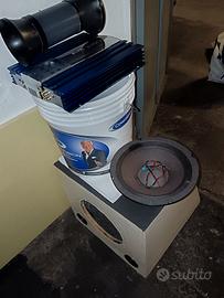 subwoofer 25 cm coral con amplificatore 